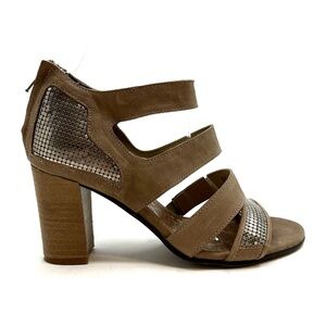 DKODE | Charlize Strappy Heeled Sandals in Taupe Leather Size 37